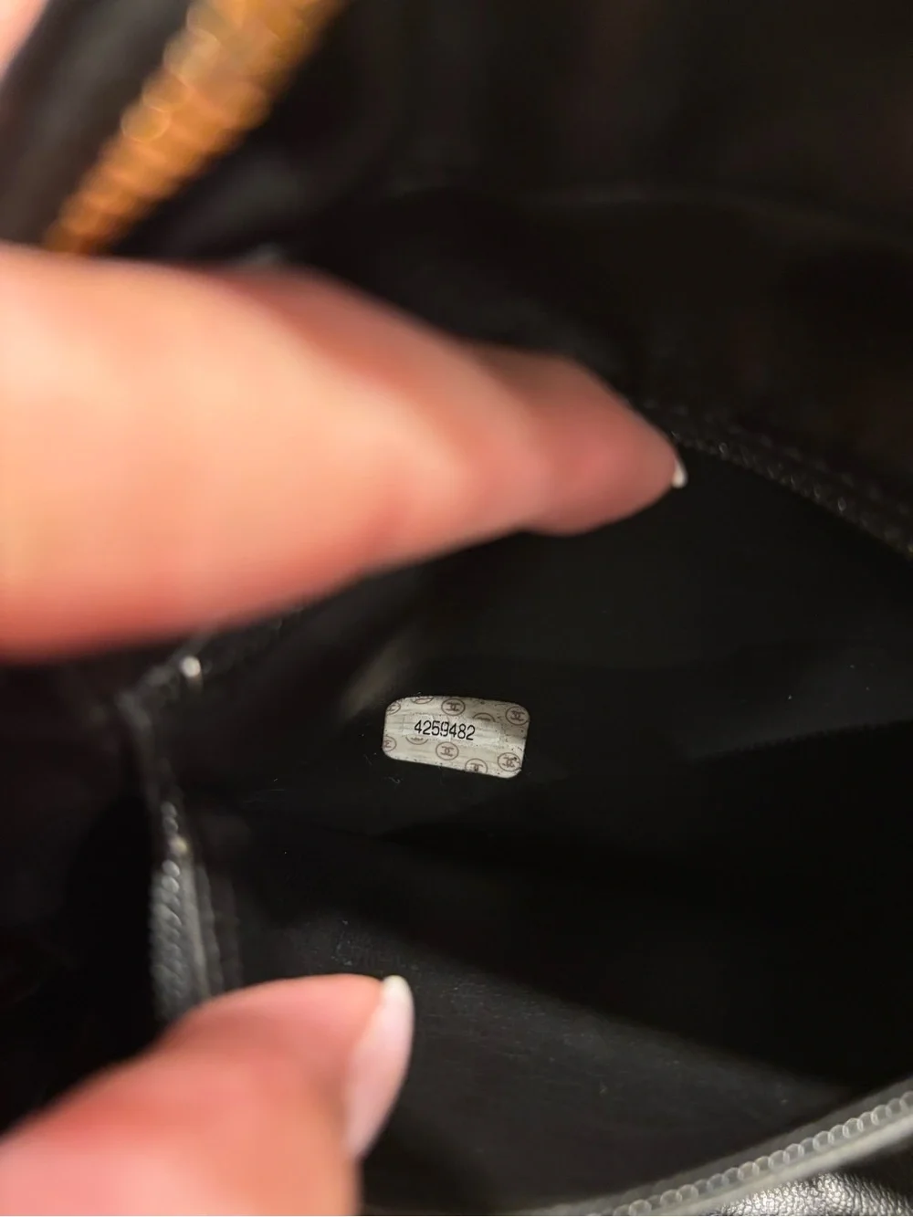 CHANEL Black Caviar Leather Zipped Cosmetic Pouch